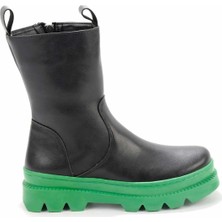 Bambi Mat Siyah Yeşil  Kadın Bot & Bootie K02891100409