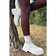 Bambi Bej Triko  Kadın Bot & Bootie K02246150382