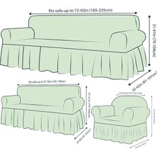 Arlisa Jakarlı Damask Koltuk Örtüsü Standart Takım (3+2+1+1)-Gri