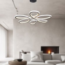 TT Aydınlatma TT308-SY Tt Aydınlatma Papatya Modeli Mat Siyah 2 Renk Modüllü LED Avize