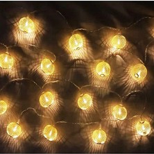 Kuzey 2 Metre Gold Metal Top Pilli LED Işık Top Gün Işığı Pilli LED Işık Top Yılbaşı Ağacı Işığı Noel Işığı Yılbaşı Işıkları  Yılbaşı Süsleri Işığı