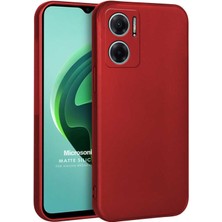 Microsonic Matte Silicone Xiaomi Redmi Note 11E Kılıf Kırmızı