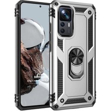 Microsonic Xiaomi Mi 12T Pro Kılıf Military Ring Holder Gümüş