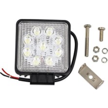 Superlight 9 LED Kare (1 Adet) İş Makinesi Çalışma Lambası Off Road KALIN KASALI