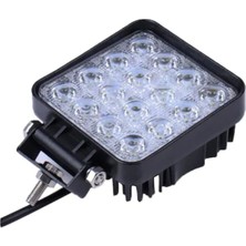 Superlight 16 LED Kare (1 Adet) İş Makinesi Çalışma Lambası Off Road Farı KALIN KASALI