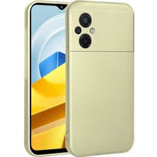 Case 4U Xiaomi Poco M5 Kılıf Klasik Mat Renkli Yumuşak Premier Silikon Altın