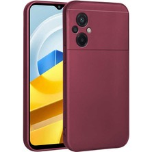 Case 4U Xiaomi Poco M5 Kılıf Klasik Mat Renkli Yumuşak Premier Silikon Mürdüm