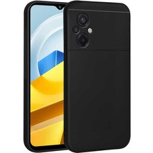 Case 4U Xiaomi Poco M5 Kılıf Klasik Mat Renkli Yumuşak Premier Silikon Siyah