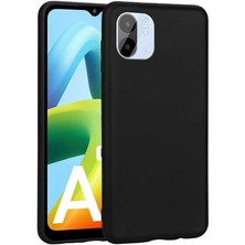 Case 4U Xiaomi Redmi A1 Kılıf Klasik Mat Renkli Yumuşak Premier Silikon Siyah