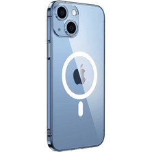 Case 4U Apple iPhone 13 Kılıf Kamera Korumalı Magsafe Sert PC Porto Kapak Şeffaf