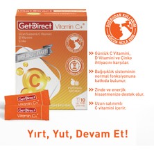 GetDirect Vitamin C+ 1000 Mg C Vitamini, D Vitamini, Çinko 10 Saşe – Uzun Salınımlı C Vitamini, Susuz Kullanım