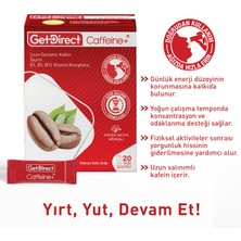 GetDirect Caffeine+ Kafein, Taurin ve Vitamin B Kompleksi 20 Saşe – Gün Boyu Enerji, Susuz Kullanım