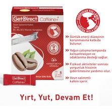 GetDirect Caffeine+ Kafein, Taurin ve Vitamin B Kompleksi 5 Saşe – Gün Boyu Enerji, Susuz Kullanım