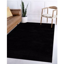 Valery Home Comfort Puffy Peluş Halı Siyah Saçaksız