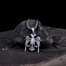 Tesbih Sepetim Çift Başlı Selçuklu Kartalı Model 925 Ayar Gümüş Kolye