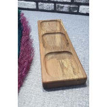 Koza Wood Art 3 Bölme Kayın Ahşap Gıda Sertifikalı Baharatlık
