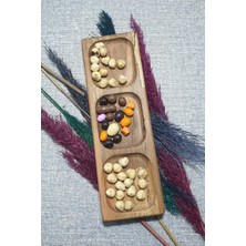 Koza Wood Art 3 Bölme Kayın Ahşap Gıda Sertifikalı Baharatlık