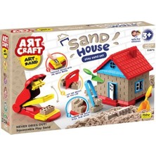 Art Craft Kinetik Kum Ev Oyun Kumu Seti 750 Gr. Naturel Kurumayan Oyun Kumu Seti Art Sand Hause Play Sand Set