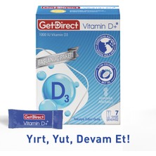 Getdirect Vitamin D+ 1000 IU Başlangıç Paketi Vitamin D3  İçeren Takviye Edici Gıda 7 Saşe