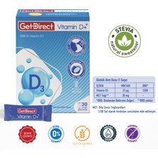 Getdirect Vitamin D+ 1000 IU Vitamin D3  İçeren Takviye Edici Gıda 30 Saşe