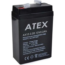 Atex 12 Volt 2.2 Amper Dik Kare Akü ( 70 x 46 x 101 mm )