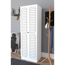 The Violet Maya 2 Kapaklı Elbise Dolabı Gardırop -Beyaz