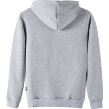 Terapi Men Erkek Gri Önü Kelebek Baskılı Kapüşonlu Sweatshirt 22K-5200322-6