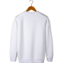 Terapi Men Unisex Beyaz Önü Terapi Men Baskılı Oversize Üç Iplik Şardonlu Bisiklet Yaka Sweatshirt 22K-5200177-1