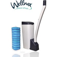 Wellnax Breeze Refresh Özel Süngerli Tuvalet Temizleme Seti - Kullan At Süngerli Mavi Su ve Deterjanlı Tuvalet Fırçası