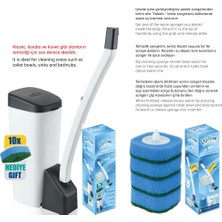 Wellnax Breeze Refresh Özel Süngerli Tuvalet Temizleme Seti - Kullan At Süngerli Mavi Su ve Deterjanlı Tuvalet Fırçası