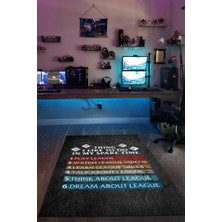 Homshtag Lig Programı Dokuma Tabanlı Yıkanabilir Kaymaz Gamer Halısı