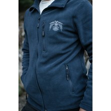 Huğlu Outdoor Kartal Figürlü Indigo Polar Hırka