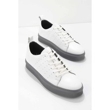 Bambi Beyaz Leather Erkek Sneaker E01811338103