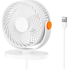 Güçlü Hava Akışlı Mini Sessiz Fan ve 360° Ayarlanabilir Masaüstü Fan Vantilatör Klima USB Girişli