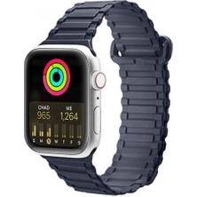 Polham Apple Watch 42-44-45MM Için Manyetik Silikon Kordon Kayış, Apple Watch 2-3-4-5-6-7-8 ve Se