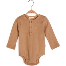 Mininio Gots Sertifikalı  Organik Pamuk Önden Düğmeli Erkek Body (0-4yaş)