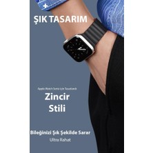 Polham Zincir Style Apple Watch 38-40-41MM Için Mıknatıslı Kordon Kayış, Ultra Rahat Yıkanabilir