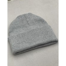 Secret Moda Basic Katlanır Style Fitilli Tarz Bere Kadın Açık Gri