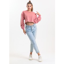 Pulur.co Gül Kurusu Oversize Crop Sweatshirt