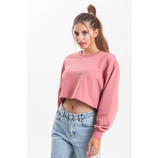 Pulur.co Gül Kurusu Oversize Crop Sweatshirt