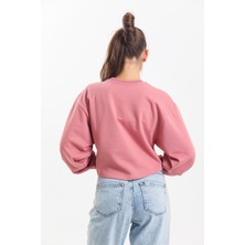 Pulur.co Gül Kurusu Oversize Crop Sweatshirt