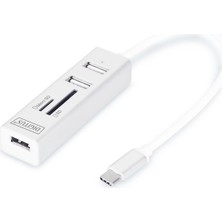 Digitus DA-70243 Type-C - 3xusb2.0/kart Okuyucu