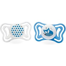 Chicco Mavi Uyuyan Rakunlu ve Yıldızlı Physioforma Light Silikon Emzik (6-16 Ay)