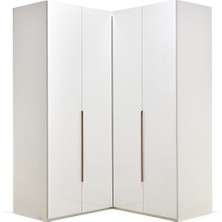 Enza Home Legato Akordeon Köşe Gardırop - Beyaz
