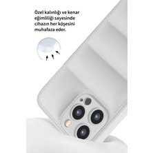 Deilmi Iphone 13 Pro Max Uyumlu Beyaz Lens Korumalı Renkli Kapitone Görünüm Çizilmez Dapper Silikon Kılıf Kapak