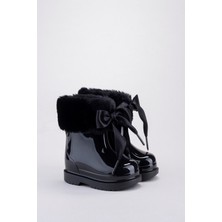 Igor W10258 Bimbi Soft Bot Siyah PVC Malzeme ile Platform Topuklu Kaymaz ve Suya Dayanıklı