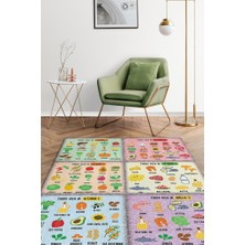 Homshtag Vitaminler Dokuma Tabanlı Yıkanabilir Kaymaz Diyetisyen Halısı