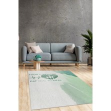 Homshtag İyi Ye İyi Ol Dokuma Tabanlı Yıkanabilir Kaymaz Diyetisyen Halısı