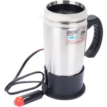 Gross 12V Termoslu Araç Su Isıtıcı Kettle 12V Çay Kahve Otomobil