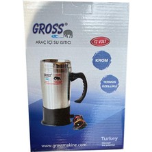 Gross 12V Termoslu Araç Su Isıtıcı Kettle 12V Çay Kahve Otomobil